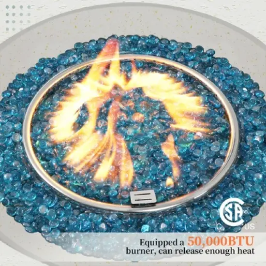 42/56 inch Outdoor Magnesium Oxide Fire Pit Table Propane for Outside Patio with Tank Cover image {2}