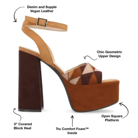 Journee Collection Womens Asherby Tru Comfort Foam High Heel Platform Sandals image {7}