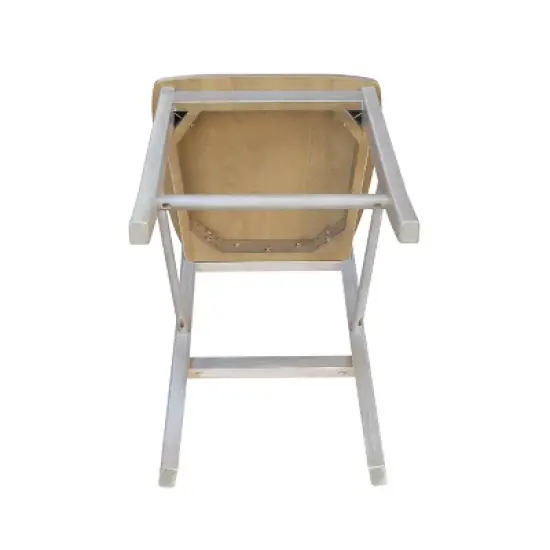 X Back Stool Washed Gray/Taupe - International Concepts image {8}