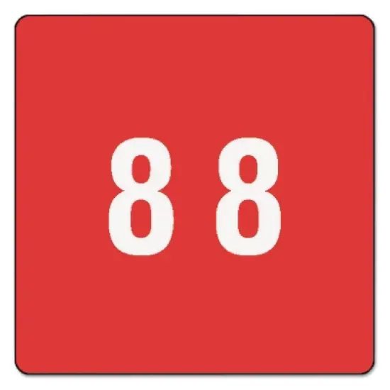 Smead Single Digit End Tab Labels Number 8 Red 250/Roll 67428 image {4}