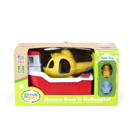 Green Toys Rescue Boat & Helicopter image {2}