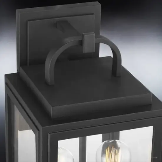 Urban Ambiance Luxury Farmhouse Outdoor Wall Sconce 17''H x 9''W,  Midnight Black Finish,  Macon Collection, UHP1387 image {8}