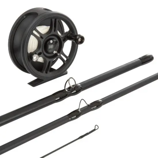 Fly Fishing Rod and Reel Combo - Including Carrying Case, Flies, and Fishing Line - Charter Series Gear and Accessories by Wakeman (Black) image {2}