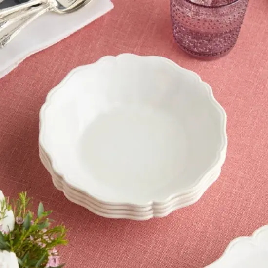 Certified International (Set of 4) 28oz Isabella Cream Crackle Melamine All Purpose Bowls image {5}