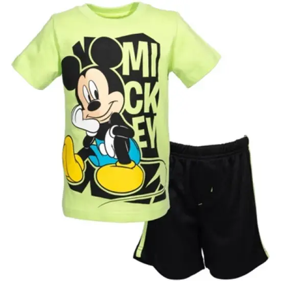 Disney Mickey Mouse Donald Duck Goofy Pluto Graphic T-Shirt  and Mesh Shorts Outfit Set Infant to Little Kid image {14}