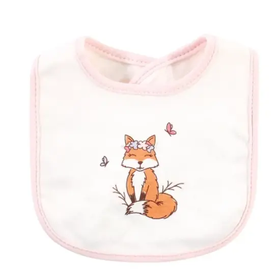 Hudson Baby Infant Girl Cotton Bibs, Enchanted Forest, One Size image {2}