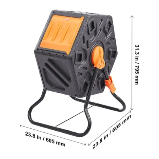 VEVOR Compost Bin, 18.5-Gal Composting Tumbler, Compact Single Rotating Chamber with Sliding Door and Steel Frame, BPA Free  Small Composter Bin image {7}