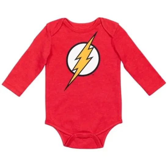 Warner Bros. Justice League Superman Batman Flash 3 Pack Long Sleeve Bodysuit  image {1}