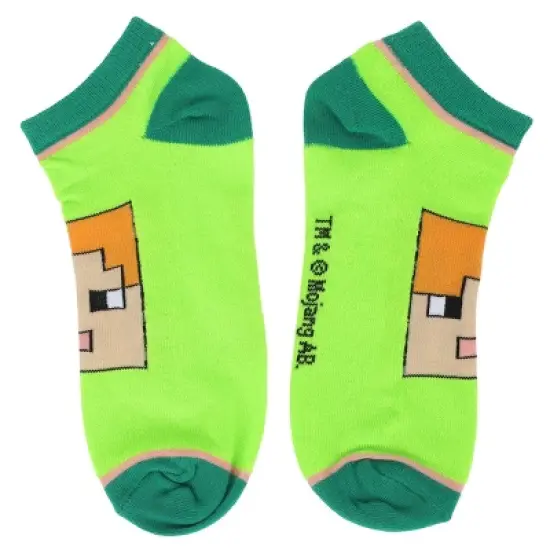 Minecraft Character Heads 5-Pair Ankle Socks image {4}