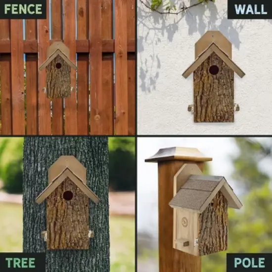 Uncle Dunkels Ultimate Bluebird House; Rustic Handmade Small Bird Nesting Box image {4}