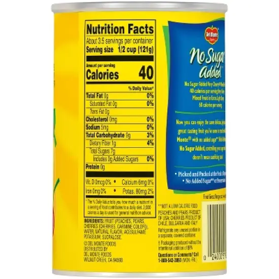 Del Monte No Sugar Added Very Cherry Mixed Fruit - 14.5oz image {1}