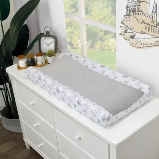 NoJo Warner Bros. Harry Potter Magical Moments Grey and White Super Soft Changing Pad Cover image {1}