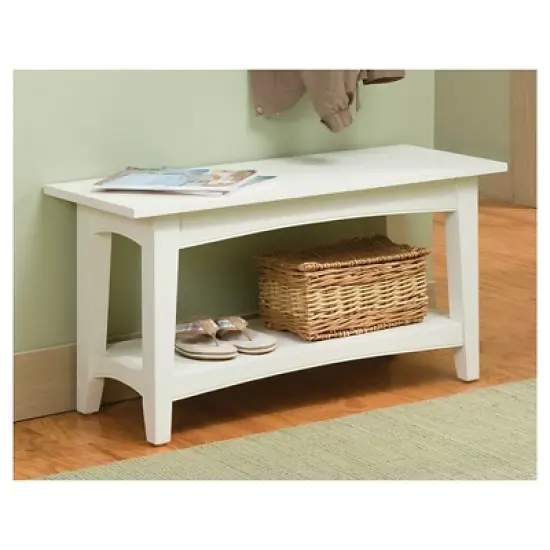 Cottage Bench with Shelf - Alaterre image {7}