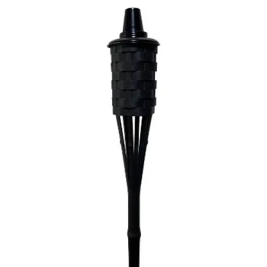 Patio Essentials 61.02" Patio Eco Weave Plastic Outdoor Torch Black image {1}