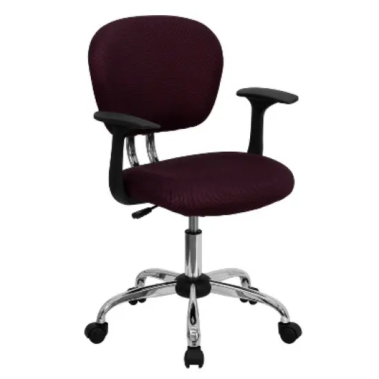Emma and Oliver Mid-Back Mesh Padded Swivel Task Office Chair with Chrome Base and Arms image {16}