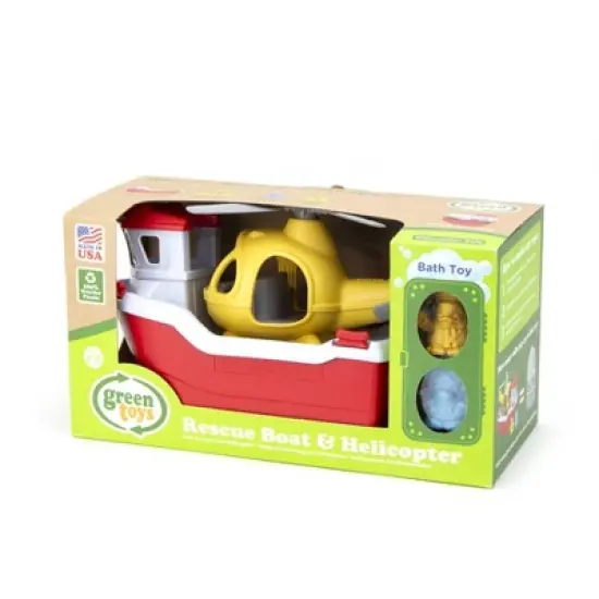 Green Toys Rescue Boat & Helicopter image {3}