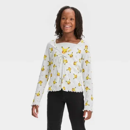 Girls' Pokemon Pikachu Tank Top and Cardigan Set - Beige image {5}