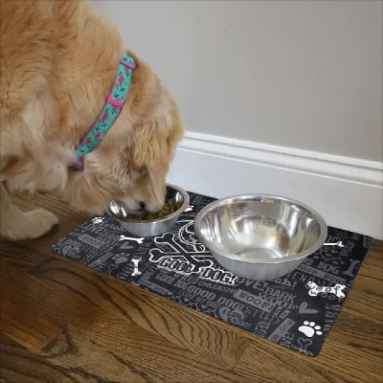 Drymate 12"x 20" Feeding Placemat for Cats and Dogs - Black image {4}