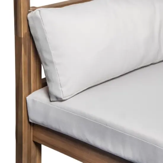 Scott Living Dara Outdoor Acacia Wood Daybed with Canopy and Curtains, Washable Cushions and Detachable Pillows image {7}