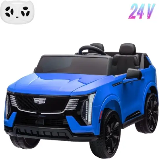 Garvee 24V 2-Seater Ride On Car for Kids, Licensed Cadillac Electric Truck with Remote Control, LED Lights, Music, Battery Powered Ride On Toy image {9}
