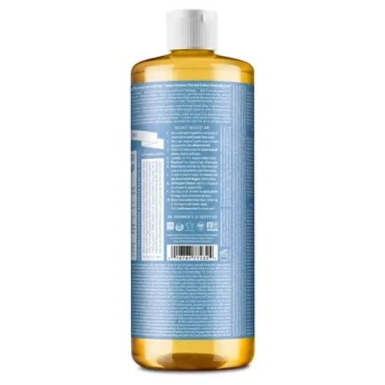 Dr. Bronner's 18-In-1 Hemp Baby Pure Castile Liquid Soap - Unscented - 32 fl oz image {1}