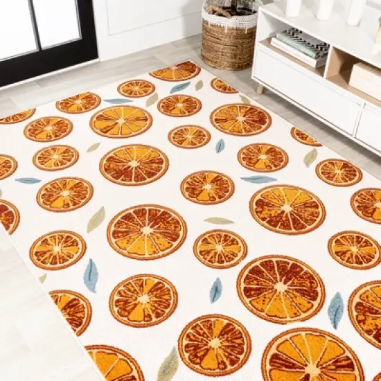 Aranciata Citrus Slice High-Low Indoor/Outdoor Area Rug - JONATHAN Y image {7}