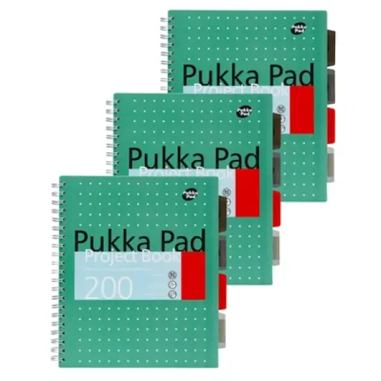 Pukka Pads Metallic Green Letter Sized Subject Divider Notebook - Pack 3 image {6}