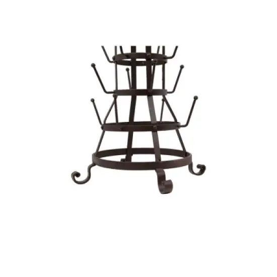 Metal Bottle Holder with 24 Hooks - Storied Home: Espresso & Tea Cup Storage Rack, Kitchen Organizer image {7}