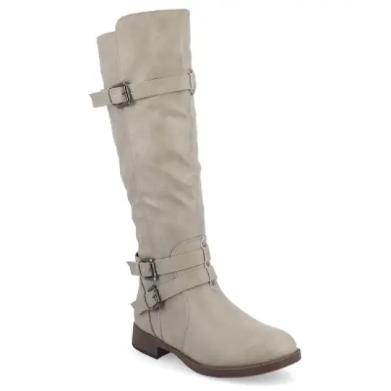 Journee Collection Womens Bite Stacked Heel Riding Boots image {11}