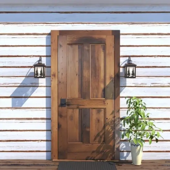 VAXCEL Yosemite Bronze Motion Sensor Dusk to Dawn Rustic Outdoor Wall Light White Glass image {6}