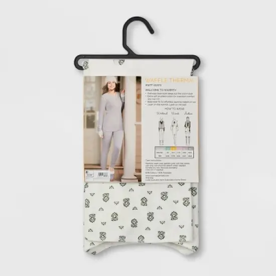  Warm Essentials by Cuddl Duds Women's Waffle Long Sleeve Henley Pajama Top image {2}