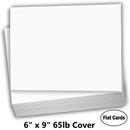 Hamilco Blank Index Cards 6" x 9" Card Stock 65lb Cover White Cardstock Paper - 100 Pack image {1}