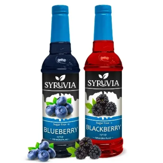 Syruvia Sugar Free Coffee Flavors Variety Pack: Blueberry & Blackberry 25.4 fl oz Syrup image {7}