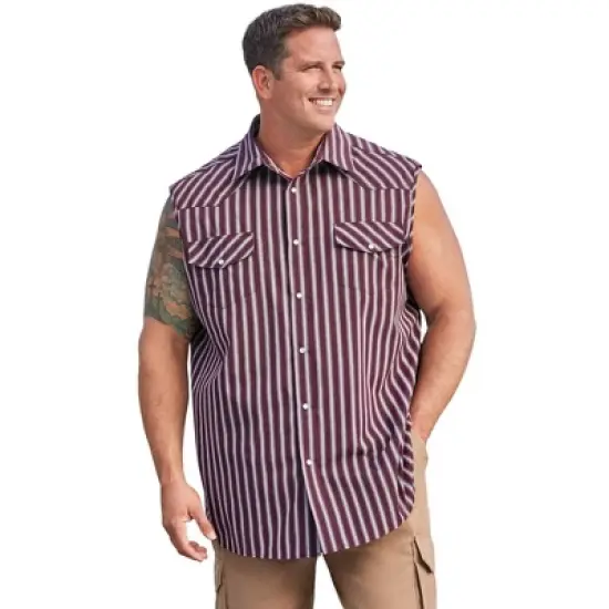 KingSize Men's Big & Tall Western Snap Front Muscle Shirt image {4}