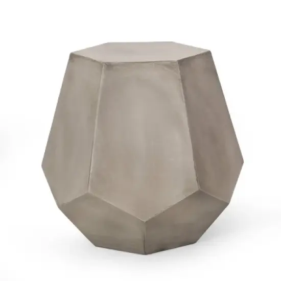 Christopher Knight Home Calgary Patio Stone Side Table Light Gray image {8}