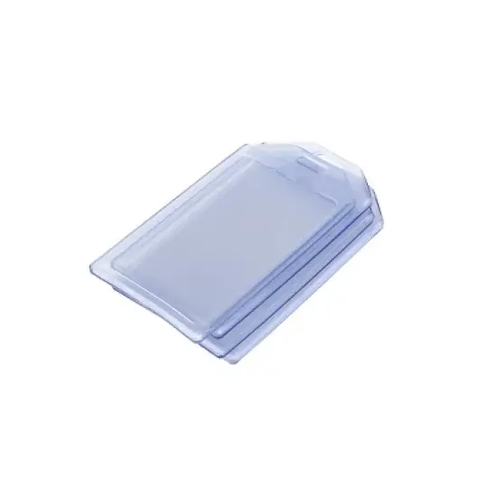 Unique Bargains Clear Blue PVC Soft Vertical Waterproof ID Work Badge Card Holder 5 Pcs image {3}