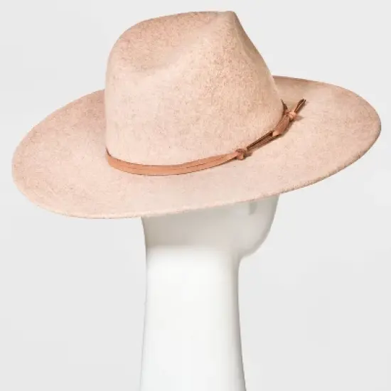 Wide Brim Felt Fedora Hat - Universal Thread&trade; Taupe image {1}