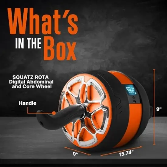 Squatz Digital Ab Roller Wheel - Black, Orange image {1}