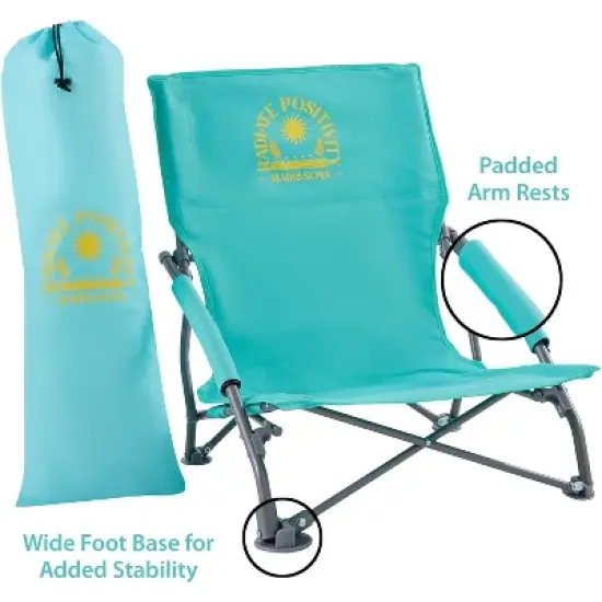 Maui and Sons Comfort Sling Back Bag Beach Camping Picnic Chair Teal image {4}