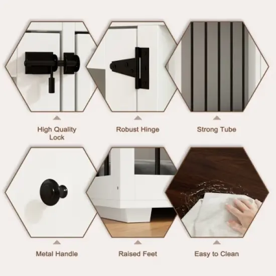 Famapy Large Dog Crate Furniture with Drawers Multifunctional Furniture Style Pet Crate White image {3}