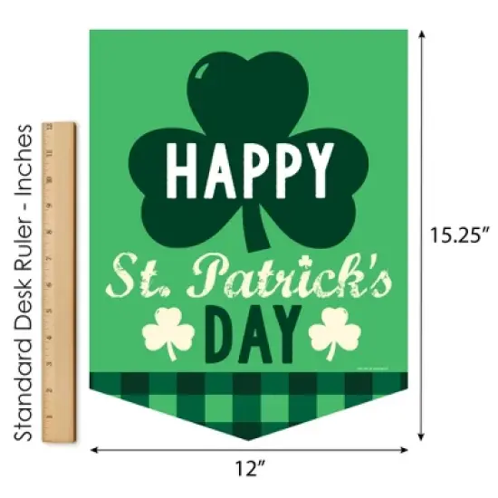 Big Dot of Happiness St. Patrick's Day - Outdoor Home Decorations - Double-Sided Saint Patty's Day Party Garden Flag - 12 x 15.25 inches image {4}