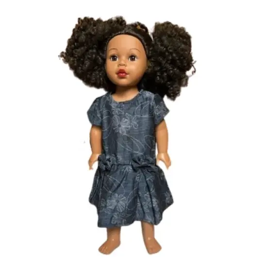 Doll Clothes Superstore Size 10 Matching Girl And Doll Blue Pattern Dresses For Girls And Dolls image {2}