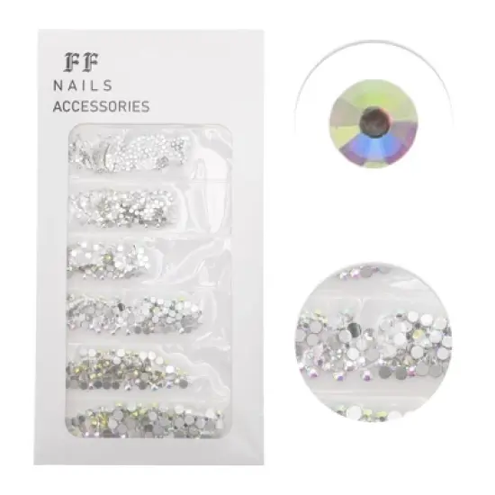 Unique Bargains Flat Bottom Style Rhinestone Nail Supplies 2PCS image {2}