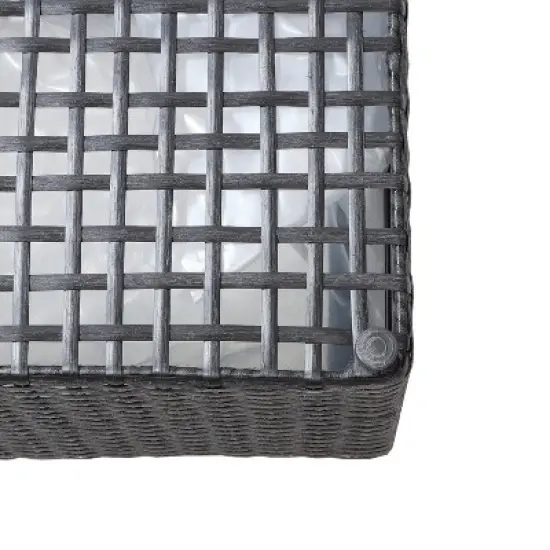 Sunnydaze 2-Section Rectangle Polyrattan Indoor Planters - 21.5" W x 11.5" D x 9.25" H - 2-Pack image {4}