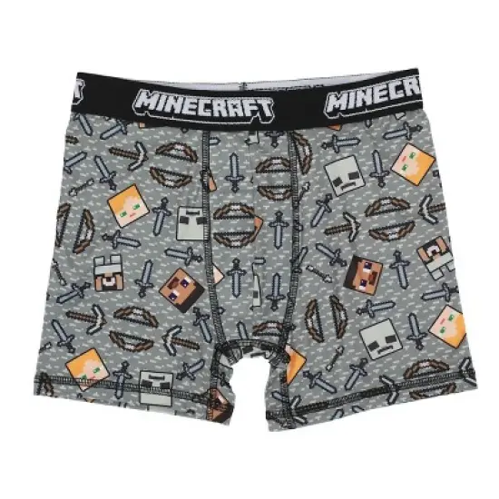 Youth Boys Minecraft Boxer Brief Underwear 5-Pack - Pixelated Comfort for Gamers image {2}