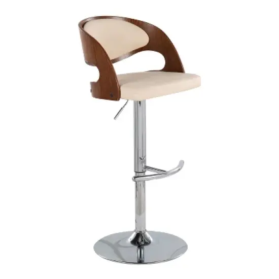 Set of 2 Pino Upholstered Barstools Cream/Walnut - Lumisource image {1}