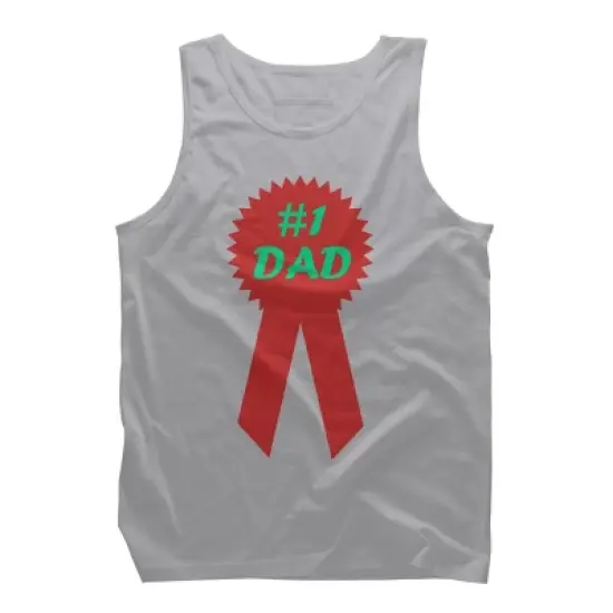 Men's Design By Humans #1 DAD Ribbon By Tank Top image {7}
