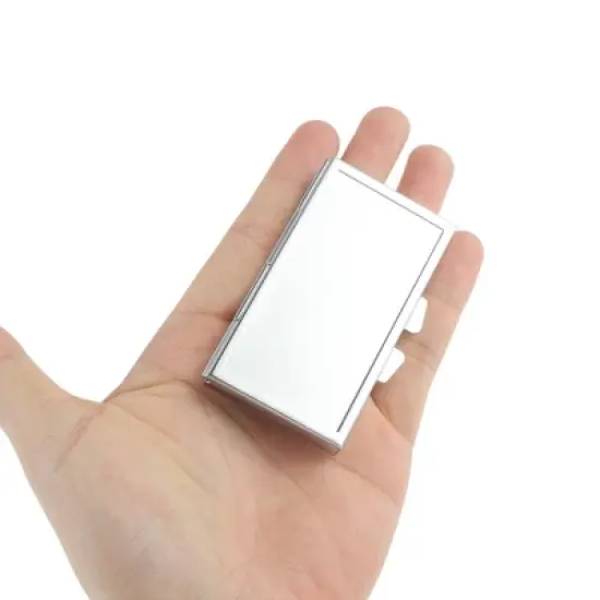 Unique Bargains Rectangle Pill Case Silver Tone 1 Pc image {4}