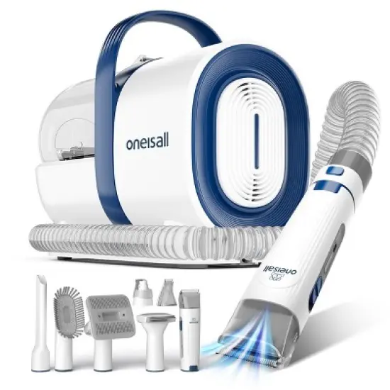 Oneisall LM2 Pet Grooming Vacuum Kits- 1.5L Dust Cup, 7 Tools, Clipper & Nail Grinder for Shedding & Cleaning, for Dogs&Cats image {8}