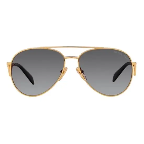Prada PR 73ZS 5AK5W1 Womens Aviator Polarized Sunglasses Gold 58mm image {1}